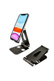 Komple Alüminyum Ayarlanabilir Katlanabilir Ergonomik G50 Telefon Tutucu Standı Desk Holder Siyah