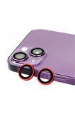 Iphone 14 Plus Ile Uyumlu Profesyonel Kamera Lens Koruma Camcov Kırmızı