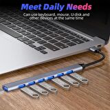 Coverzone Type-C USB 3.0 7 Portlu Hub Otg Çoğaltıcı Pc Telefon Bilgisayar Uyumlu Veri Aktarımı Mouse Klavye Bağlantısı ADS303C