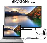 Coverzone Type-c 3in1 Hdmi 4K Usb 3.0 Görüntü Veri Aktarımı Sağlar Usb Adaptör Notebook ve Macbook ile Uyumlu TC-23