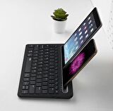 Coverzone Bluetooth 3.0 Ultra İnce Klavye şarjlı Multi Device Mac/win/android/ios Uyumlu Tablet Standlı Kablosuz Klavye K6100