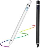 Coverzone Dokunmatik Kalem iPad ile Uyumlu Telefonlar ile Uyumlu Hassas Uçlu Özel İletken Bakır Malzeme Uçlu Active Capacitive Aliminyum Gövde BKR1 (BEYAZ)