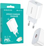 Borofone BA38A Type-C 20 Watt Hızlı Şarj Aleti Beyaz