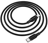 Borofone Data ve Şarj Kablo Silikon PD 20W Type-C To Lightning 1 Metre Uzunluk Output 3A Seyahat Ev Ofis Kullanımına Uygun BX42 (Siyah)