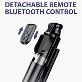 Coverzone Tripod Ve Selfie Çubuğu P170 Bluetooth Uzaktan Kumandalı Cep Telefonu Yüksekliği Ayarlanabilir Masaüstü Portatif Taşınabilir İç ve Dış Mekan Evde Tatilde Kampda Kullanıma Uygun Tripod