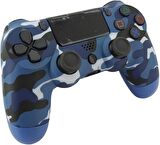 Coverzone Ps4 Doubleshock ile Uyumlu Kablosuz Analog Oyun Kolu Kamuflaj Desenli Coverzone Ps4 ile Uyumlu Wireless Kontrol Doubleshock (Mavi)