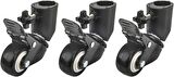 Coverzone Tekerlekli Tripod Kamera Işık Ayağı Demir 940GR Fotoğraf Makinesi Paraflaş Kamera 70-210 cm Yayıncı Vlog Youtuber Işık Tripod Ayağı (Normal Standart 470 GR Alüminyum Ayak + 3 Tekerlek)