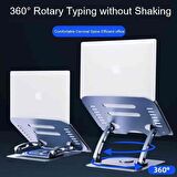 Coverzone Kaliteli Tok Alüminyum Dizüstü Bilgisayar Noteebook Standı Yüksekliği Ayarlanabilir 360 Derece Döner Stand Taşınabilir Yükseltici MacBook ile Uyumlu Tüm Dizüstü Bilgisayar 10-16 inç LT053