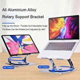 Coverzone Kaliteli Tok Alüminyum Dizüstü Bilgisayar Noteebook Standı Yüksekliği Ayarlanabilir 360 Derece Döner Stand Taşınabilir Yükseltici MacBook ile Uyumlu Tüm Dizüstü Bilgisayar 10-16 inç LT053