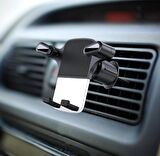 Coverzone Araç Telefon Tutucu Araba Havalandırmasına Uygulanabilen 360 Derece Dönebilen Uygun Kıskaçlı Model Araba Kalorifer Izgarasına Montaj Siyah Renk CA-05