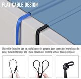 Network Kablosu Ethernet Kablo Cat 6 Siyah Ultra İnce Flat Ağ Kablosu (10 Metre)