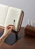 Coverzone Profesyonel Kitap Okuma Tutucu Ders Çalışma Sunum Standı Kaliteli Karbon Çelik ve Ahşap Malzeme Yüksekliği ve Açısı Ayarlanabilir Tablet Tutucu Olarak Kullanabilme A+ Kalite 34cm x 23cm TM13