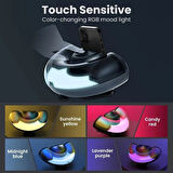 Coverzone Çift Telefon Şarj Desteği USB Kablosuz Şarjlı Hoparlör Çok Fonksiyonlu FM Radyo Çalar Saat Bluetooth 5.1 RGB Gece Lambası Müzik Kutusu 1200mAh Pil Kapasitesi WD-100