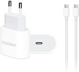Coverzone Proda 20W Type-C to Type-C Hızlı Şarj Adaptörü PD Güç Şarj Cihazı Galaxy S23 Ultra ve Xiaomi 13 Pro Uyumlu Şarj Cihazı için Duvar Seyahati Şarj Kafa PRD-87C