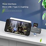 Coverzone Usb Ligtning iphone - iPad Uyumlu ve Type-c Girişli Kart Okuyucu Multi OTG USB C Adapter SD TF Micro Card Reader Micro USB Adapter iphone Lighting için Dönüştürücü ADS-368