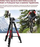 Zomei Q111 Kamera Cep Telefonu Alüminyum Alaşım Seyahat Tripodu Hafif Kamera Üç Ayaklı 3 Yönlü Döner Başlık Hızlı Değiştirme Plakası Cep Telefonu Tutucu ve Çanta 47 – 140 cm Kırmızı Renk