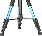 Zomei Q111 Kamera Cep Telefonu Alüminyum Alaşım Seyahat Tripodu Hafif Kamera Üç Ayaklı 3 Yönlü Döner Başlık Hızlı Değiştirme Plakası Cep Telefonu Tutucu ve Çanta 47 – 140 cm Mavi Renk