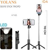 Coverzone Akıllı Telefonlar İçin Tripod Kendinden Işıklı Ultra Hafif 360 Derece Dönebilen Başlık Android ve iPhone Katlanabilir Video Kaydı için Sabitleyici G4 (Model G4)