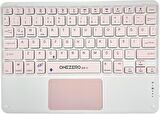 Coverzone Onezero Bluetooth Klavye Modern Tasarım İnce Yapısı ile Taşıması ve Kullanımı Kolay Kablosuz Türkçe Q Klavye 24cm x 17cm ZR15 Pembe