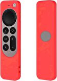 Coverzone Apple tv 4k 2021 Kumanda ile Tam Uyumlu Silikon Koruma Kılıfı  Kırmızı