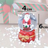 Coverzone Noel Baba Masaüstü Cam Küre Aydınlatma Dekoratif Hediyelik Yılbaşı veya Doğum Günlerine Özel Tasarım 6cm x 4cm No:1 [Enerji Sınıfı A]