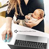 Mofii Wireless Mouse Renkli Tavşan Tasarım Kablosuz Sessiz Bilgisayar Notebook Laptop için USB Nano Receiver Mouse Tak Çalıştır 9.2cm x 6cm (Turkuaz)