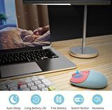 Geezer Kablosuz Klavye Ve Mouse Set Sevimli 104 Tuşlu Pc Notebook Laptop Uyumlu Klayve ve Fare Ev Ofis Kullanımına Uygun İngilizce Q Klavye Açık Mavi