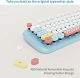 Geezer Kablosuz Klavye Ve Mouse Set Sevimli 104 Tuşlu Pc Notebook Laptop Uyumlu Klayve ve Fare Ev Ofis Kullanımına Uygun İngilizce Q Klavye Açık Mavi