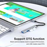 Coverzone USB Çoğaltıcı Adaptör USB 3.0 Çoklu Bağlantı Noktalı Dağıtıcı Seyahat Dock Laptop PC Notebook Bilgisayar Adaptörü Ev Ofis Kullanımına Uygun C809