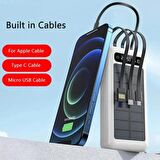 Coverzone 20000 mAh Güneş Enerjili Powerbank 4 Adet Çıkış Lightning Micro USB Type-C USB Solar Enerji Powerbank Dahili Fener Taşınabilir Portatif Güç Bankası YXD-A79 (Siyah)