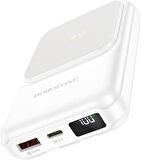 Borofone Powerbank Hem Kablolu Hem Kablosuz Şarj Destekli Güç Bankası Led Göstergeli Spencer PD20W 10000mAh Wireless Charging iPhone Uyumlu Android Uyumlu BJ26