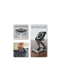 Coverzone Magsafe Uyumlu 3in1 Kablosuz Şarj Cihazı iPhone Uyumlu Watch Uyumlu Masaüstü Portatif Katlanabilir