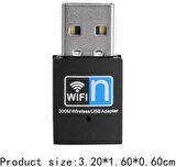 AC - Wifi 5 2.4 GHZ 300 Mbps Mini Usb Wireless Kablosuz Wifi Ap Adaptörü Dongle Wlan Alıcı