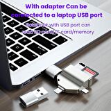 OTG 7 in 1 Lightning Type C USB Micro USB Hafıza Kart Reader Okuyucu Ios iPhone Android Flash Driver