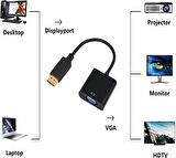 Displayport To VGA Çevirici Dönüştürücü Kablo Görüntü Aktarıcı Laptop Tv Monitör Bağlama Adaptör