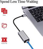 USB 3.2 To RJ45 2.5g 10/100/1000/ Gigabayte Ethernet Çevirici Dönüştürücü Alüminyum Kasa Adaptör