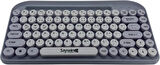 Saywin Bluetooth Klavye Renkli Retro Kablosuz Klavye Daktilo Görünümlü Tuş Tasarımı Şık ve Kullanışlı Telefon Koyma Gözü Pilli Türkçe Q Klavye SW-05 (Mor)