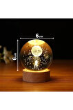 Cam Küre Işıklı Masaüstü Aydınlatma Oda Ve Salon Gece Lambası Dekoratif 6cm X 6cm To The Moon