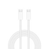 Coverzone Type - C to Type C Hızlı Şarj ve Data Kablo iPhone 15 İle Uyumlu 60 Watt USB-C to USB-C Uyumlu 1 Metre Şarj Kablosu X200 (60W - Beyaz)