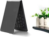 Coverzone Mini İnce Katlanabilir Bluetooth Klavye Taşınabilir iPhone iPad Mac Android Windows iOS için İngilizce Q Keyboard Siyah ZR672