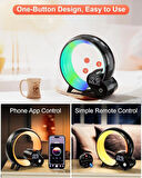 Coverzone Uzaktan Kumandalı Akıllı Bluetooth Hoparlör Renkli Atmosfer Işığı Yaratıcı Gece Lambası Dijital Ekran Saat Işığı Çocuk Odası Yatak Odası için Dekoratif Aydınlatma HXD03 (Siyah) [Enerji Sınıfı A]