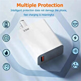 Coverzone USB C Kablolu Hızlı Duvar Şarj Cihazı USB Çıkışlı Tablet ve Telefon Şarj Aleti Fast Charge Wall Charger USB Şarj Başlığı TRW420-33W