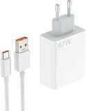 Coverzone USB C Kablolu Hızlı Duvar Şarj Cihazı USB Çıkışlı Tablet ve Telefon Şarj Aleti Fast Charge Wall Charger USB Şarj Başlığı TRW420-67W