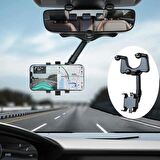 Coverzone Profesyonel Araç İçi Telefon Tutucu Ergonomik Tasarım Rahat Kullanım Dikiz Aynasına Montaj 360 Derece Dönebilen Cep Telefonları İçin Uygundur 2019T
