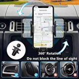 Coverzone Araç İçi Telefon Tutucu 4-7 inç Tüm Modellere Uyumlu 360 Derece Döner Kullanımı ve Kurulumu Kolay (Mac-33)