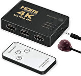Coverzone Yeni Nesil TV İçin Hdmi Çoklayıcı 3 Port 4K Kumandalı Kullanımı ve Kurulumu KolayUltra HD HDMI Switch Splitter Kablo Dahil Değildir 3 port4Khdmi