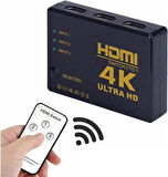 Coverzone Yeni Nesil TV İçin Hdmi Çoklayıcı 3 Port 4K Kumandalı Kullanımı ve Kurulumu KolayUltra HD HDMI Switch Splitter Kablo Dahil Değildir 3 port4Khdmi