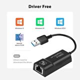 Coverzone Notebook ve PC Uyumlu Type-C 3.1 USB 3.0 to Ethernet Adaptör 10/1000/1000Mbps USB to RJ45 Adaptör Çevirici (NRT-1048)