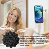 Coverzone Vantuzlu Telefon Tutucu Geniş Kullanım Alanlı Yumuşak Taşınabilir Silikon Telefon Standı Sarı