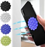 Coverzone Vantuzlu Telefon Tutucu Geniş Kullanım Alanlı Yumuşak Taşınabilir Silikon Telefon Standı Mor